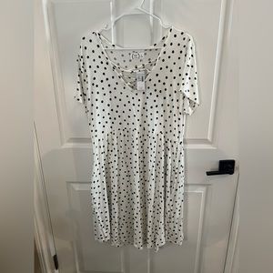 Maurice white with black polka dots dress with pockets size xl